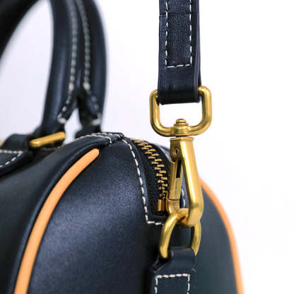 Handmade Peacock Carving Crossbody Boston Bag