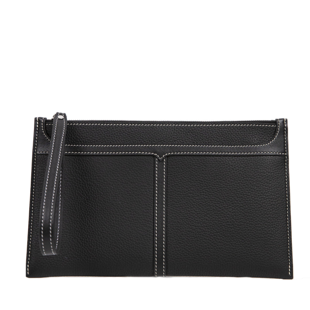 Inlior Handcrafted TOGO Leather Black Wallet
