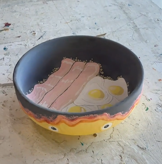 Hand-Painted Calcifer Bowl
