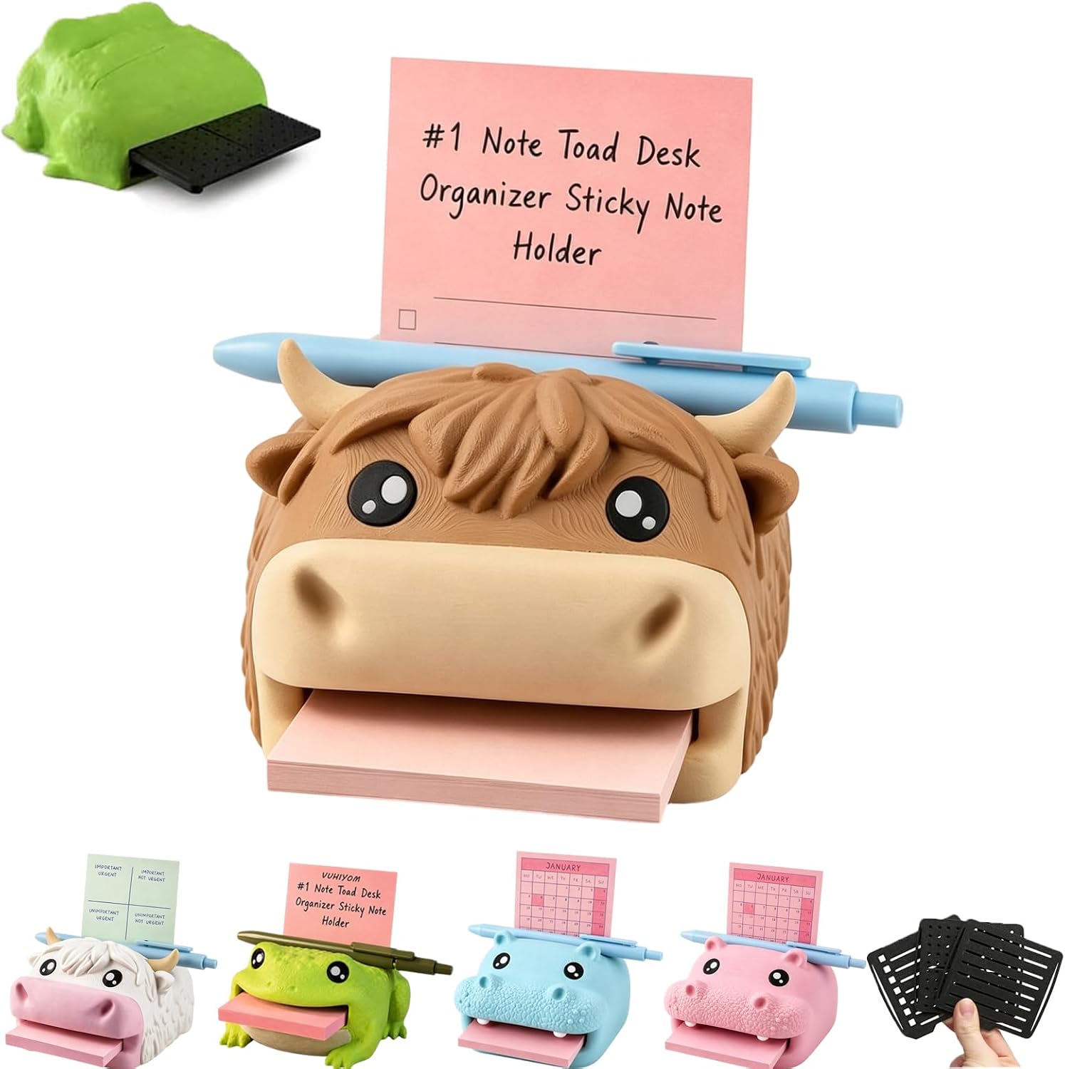 Note Toad|3D Printed Frog Sticky Note Holder with Pen Rest