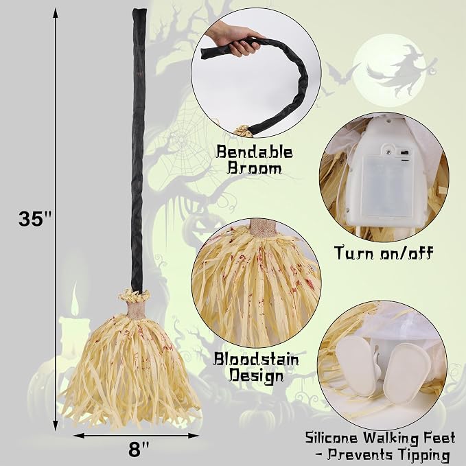 Halloween Decor Magic Witch Broomstick