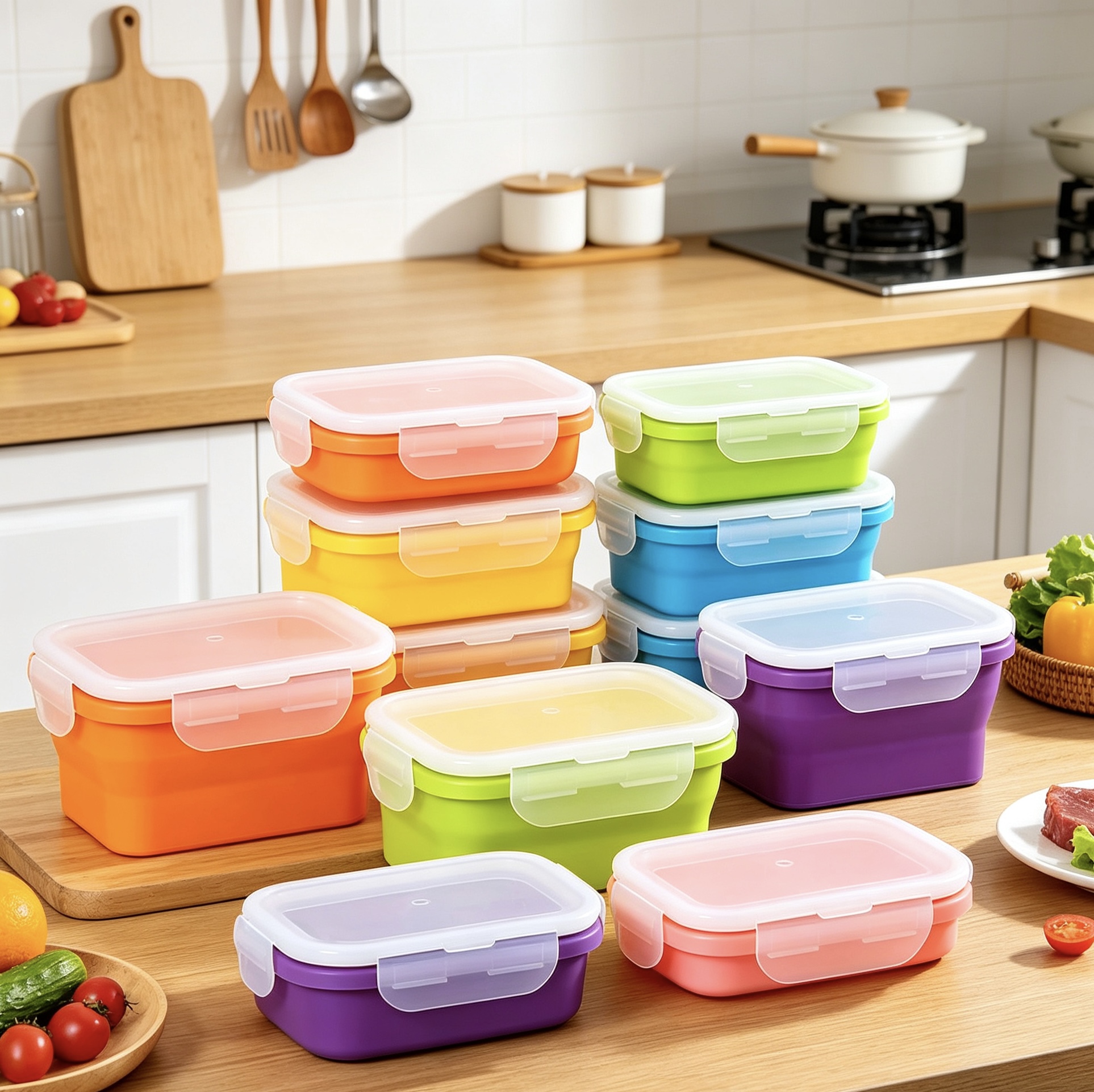Mini silicone folding storage box