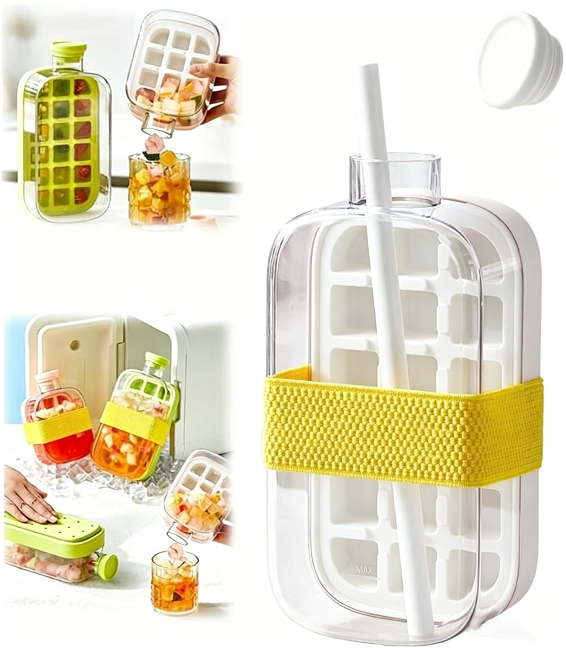 Press-Style Ice Tray Bottle