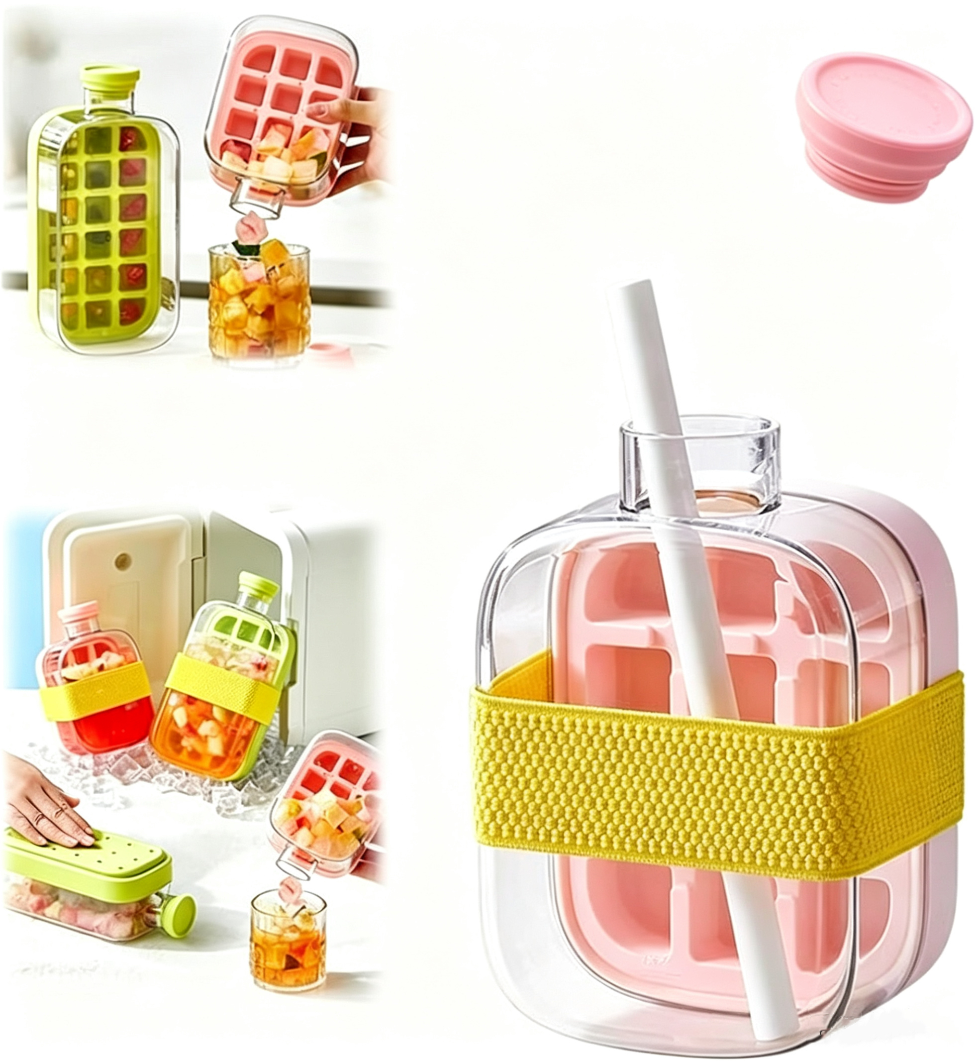 Press-Style Ice Tray Bottle