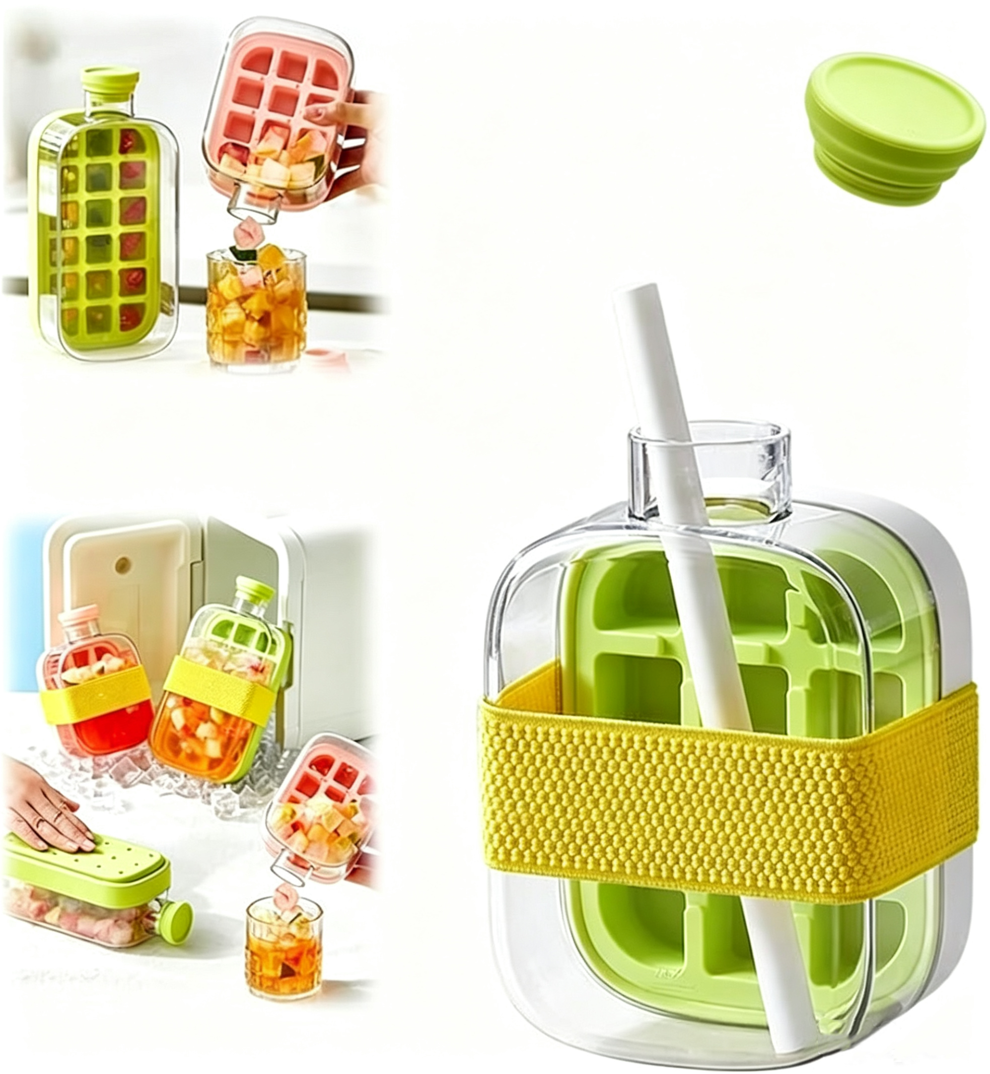 Press-Style Ice Tray Bottle