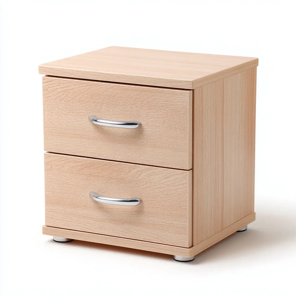 Table de chevet-MDF-44x38x52cm-bois clair-style moderne fonctionnel-Dengetio
