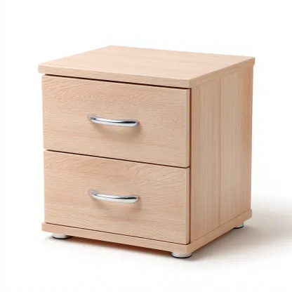 Table de chevet-MDF-44x38x52cm-bois clair-style moderne fonctionnel-Dengetio