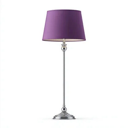 Lampadaire-Metal-Tissu-36x36x158 cm-Violet-Argent-Eclairage interieur style classique moderne-Dengetio