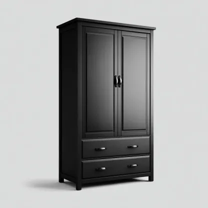 Armoire - Bois - 100x56x196 cm - Noir - Style classique-Dengetio