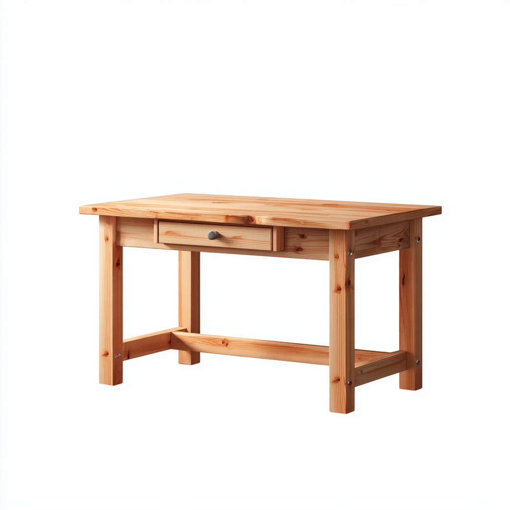 Bureau enfant-bois massif-112x58x74 cm-bois naturel-design classique fonctionnel-Dengetio