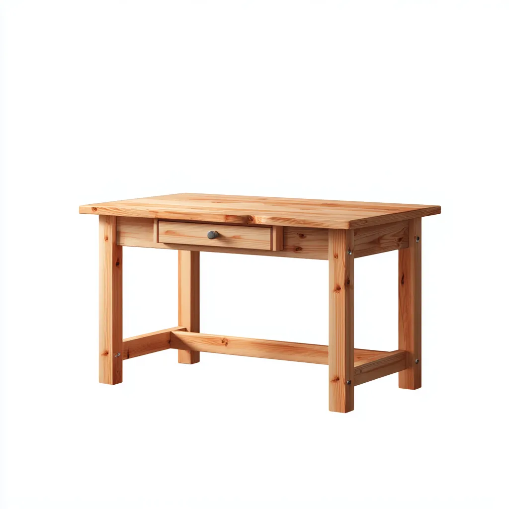 Bureau enfant-bois massif-112x58x74 cm-bois naturel-design classique fonctionnel-Dengetio