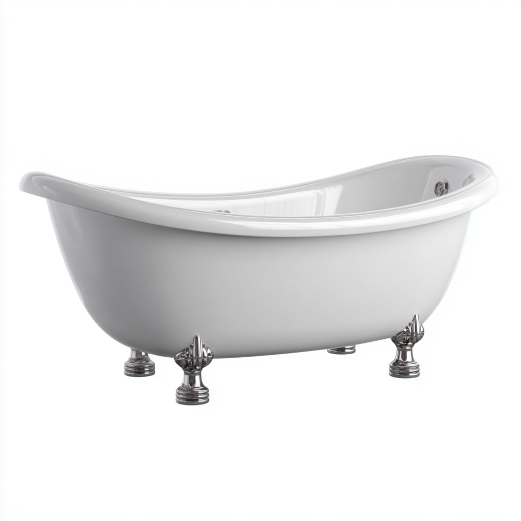 Baignoire-acrylique-metal-174x77x61 cm-blanc-design classique-Dengetio