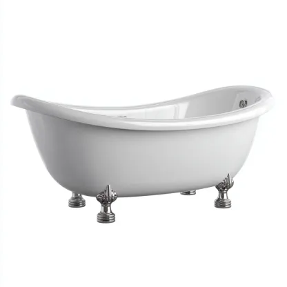 Baignoire-acrylique-metal-174x77x61 cm-blanc-design classique-Dengetio