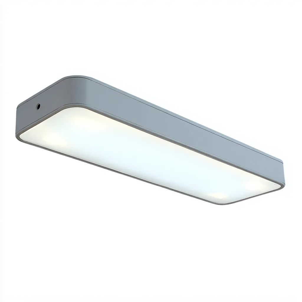 Plafonnier - métal - 60x18x6 cm - blanc-argent - style moderne-Dengetio
