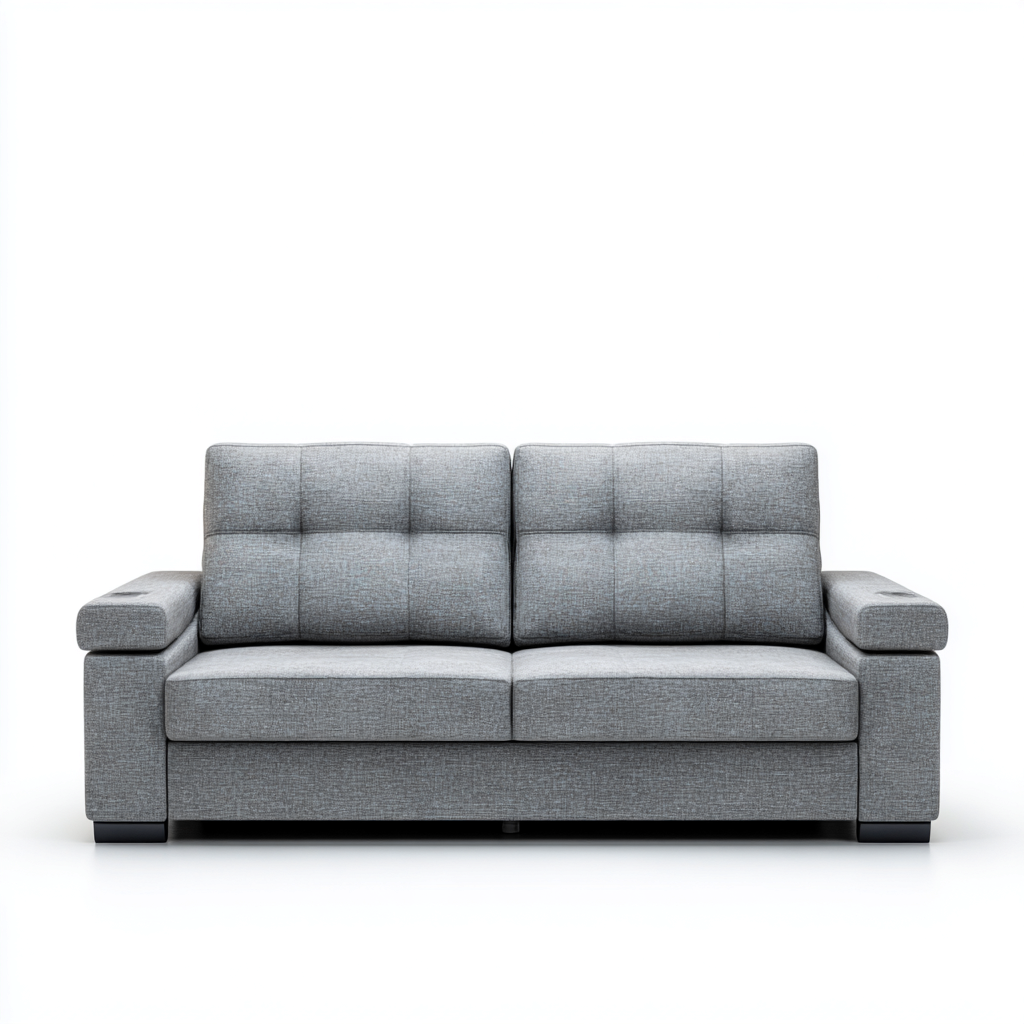 Canape 2 places - tissu - 165x92x86 cm - gris - style contemporain pour salon-Dengetio