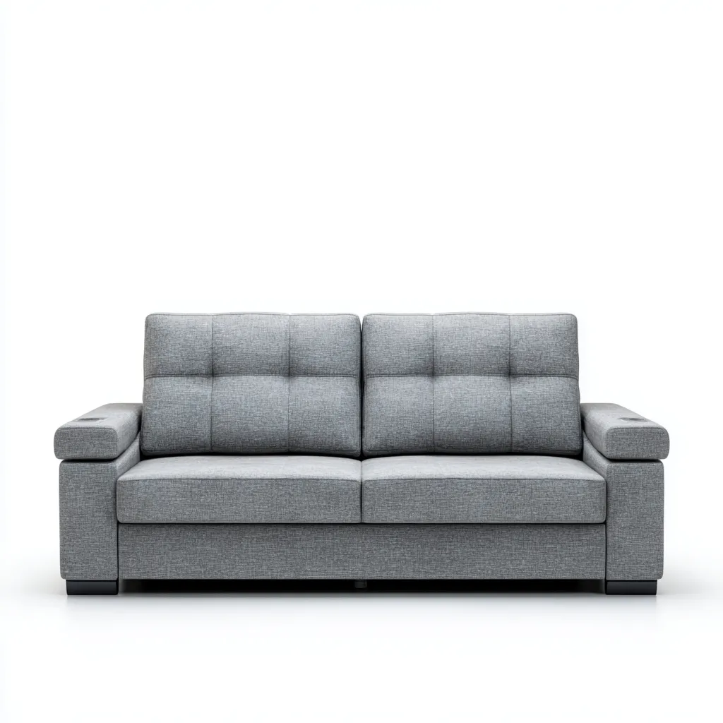 Canape 2 places - tissu - 165x92x86 cm - gris - style contemporain pour salon-Dengetio
