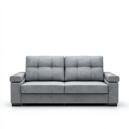 Canape 2 places - tissu - 165x92x86 cm - gris - style contemporain pour salon-Dengetio