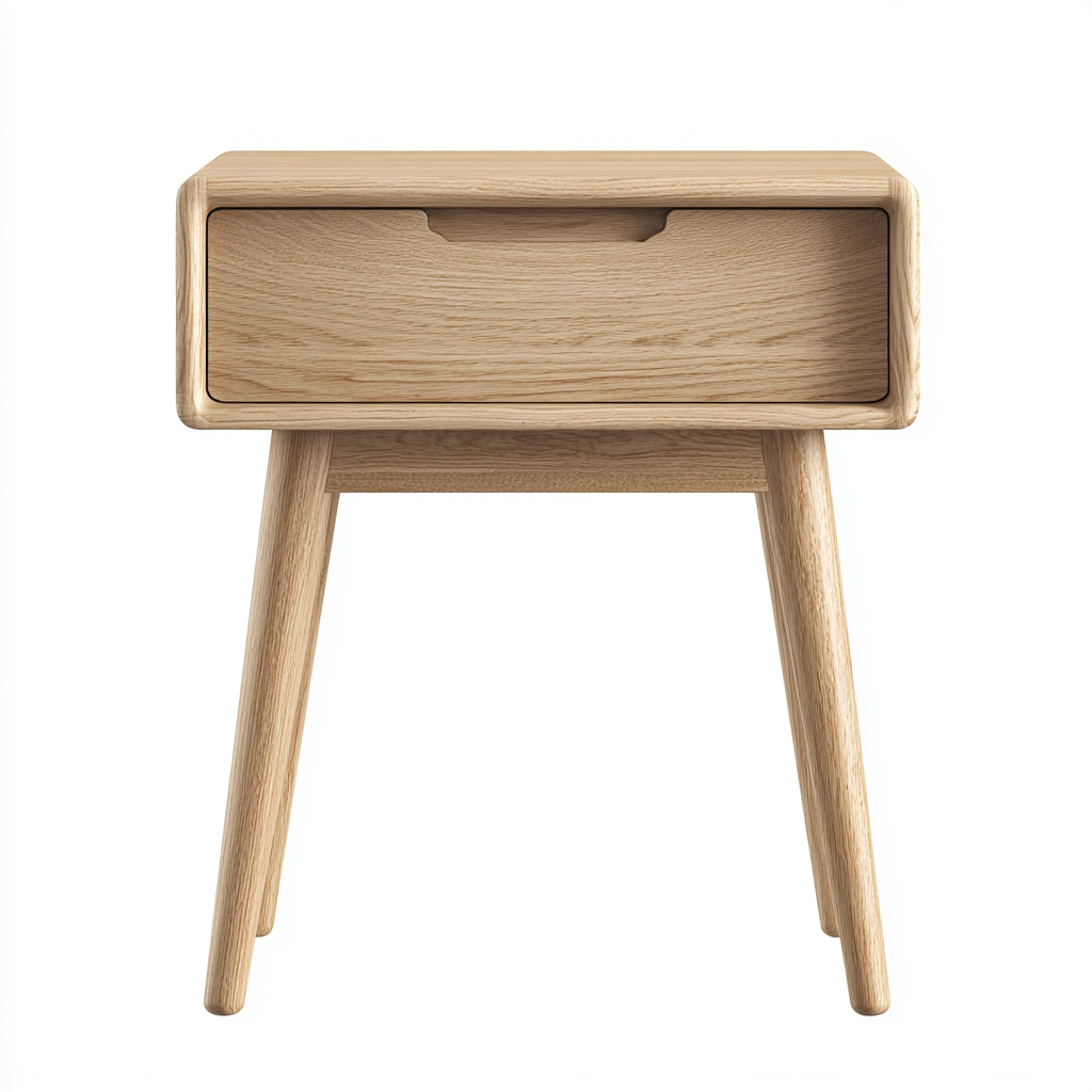Table de chevet-bois massif-41x33x53cm-chene clair-style scandinave-Dengetio