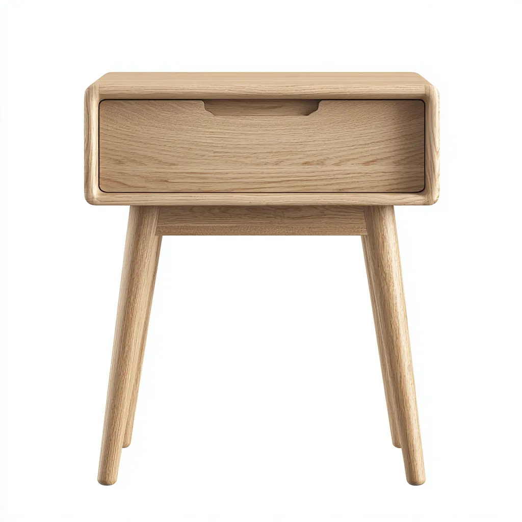 Table de chevet-bois massif-41x33x53cm-chene clair-style scandinave-Dengetio