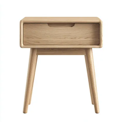Table de chevet-bois massif-41x33x53cm-chene clair-style scandinave-Dengetio