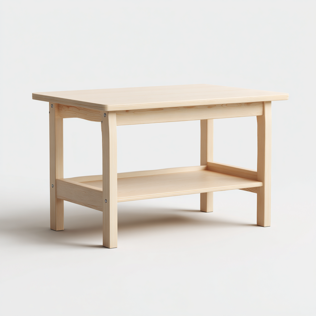Bureau enfant-bois massif-105x55x70 cm-bois naturel-style scandinave minimaliste-Dengetio