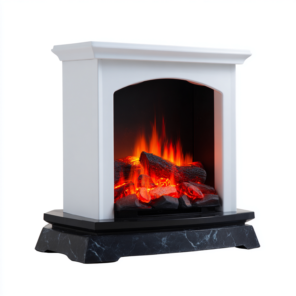 Cheminée électrique avec manteau-metal-verre-110x38x98 cm-blanc-noir-style classique-Dengetio
