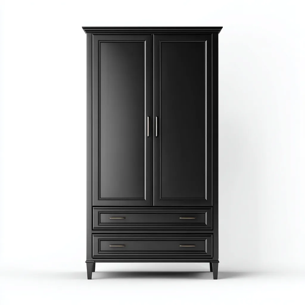 Armoire - Bois - 104x57x198 cm - Noir - Style classique-Dengetio