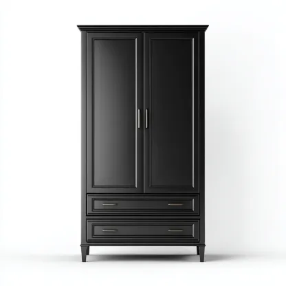 Armoire - Bois - 104x57x198 cm - Noir - Style classique-Dengetio