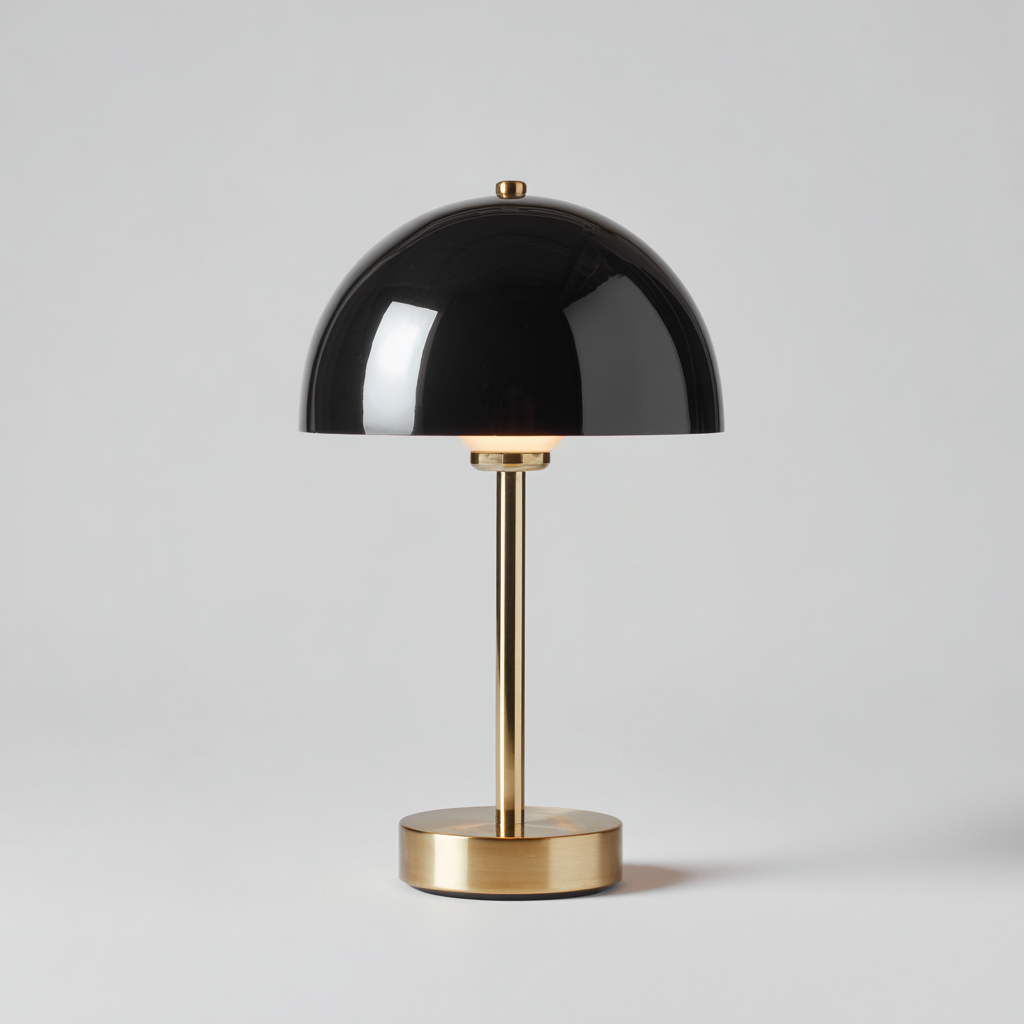 Lampe de table - métal - 28x28x52 cm - noir-or - style contemporain-Dengetio