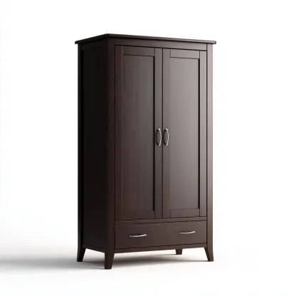 Armoire - Bois - 96x54x188 cm - Marron foncé - Style classique-Dengetio