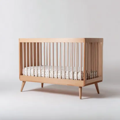 Lit bébé-bois massif-120x60x88 cm-bois naturel-design scandinave sécurisé-Dengetio