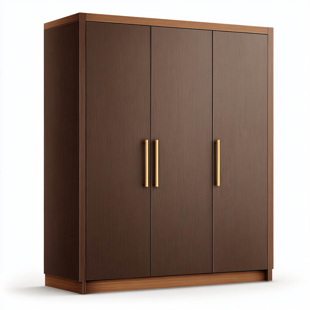Armoire - Bois - 150x58x200 cm - Marron - Style contemporain-Dengetio