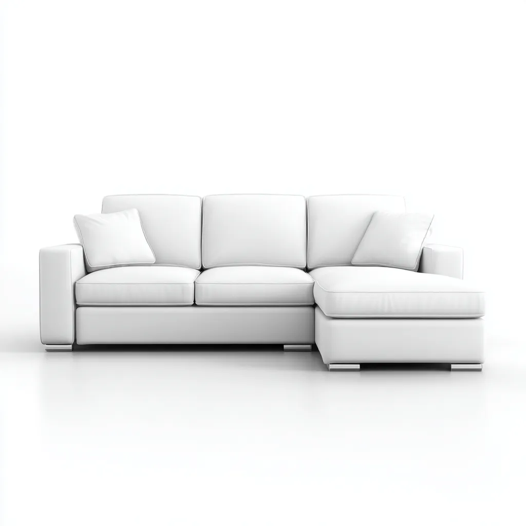 Canapé d'angle - cuir - 255x160x86 cm - blanc - style moderne pour salon-Dengetio