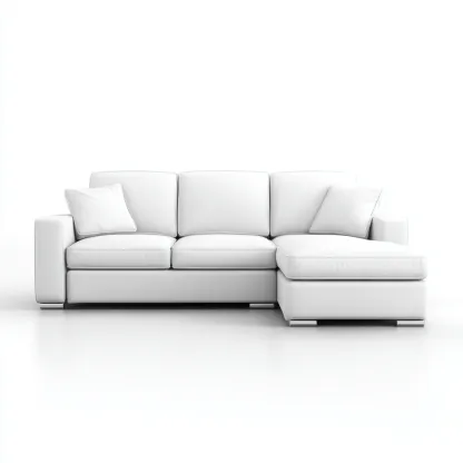 Canapé d'angle - cuir - 255x160x86 cm - blanc - style moderne pour salon-Dengetio