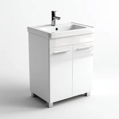 Meuble vasque-mdf-ceramique-60x45x85cm-blanc-style moderne-Dengetio