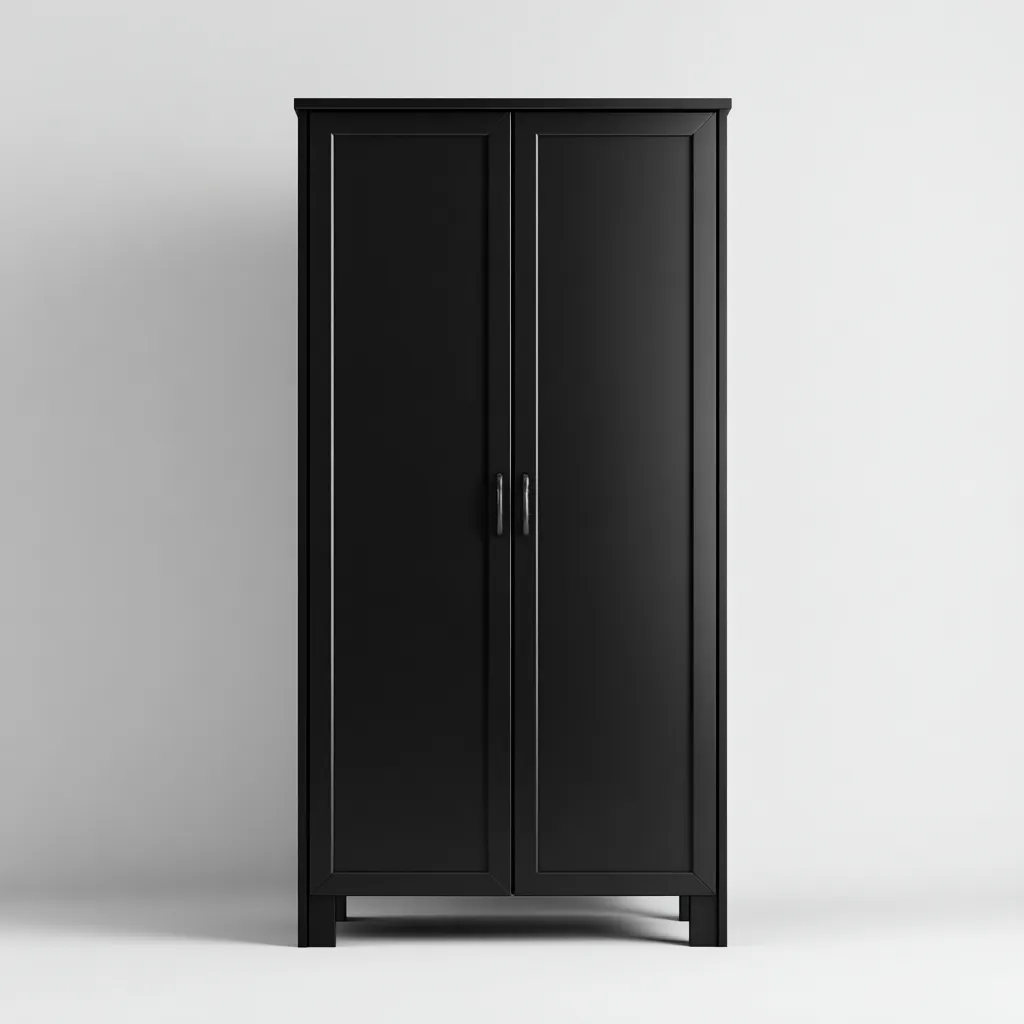 Armoire - Bois - 96x55x190 cm - Noir - Style minimaliste-Dengetio