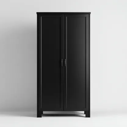 Armoire - Bois - 96x55x190 cm - Noir - Style minimaliste-Dengetio