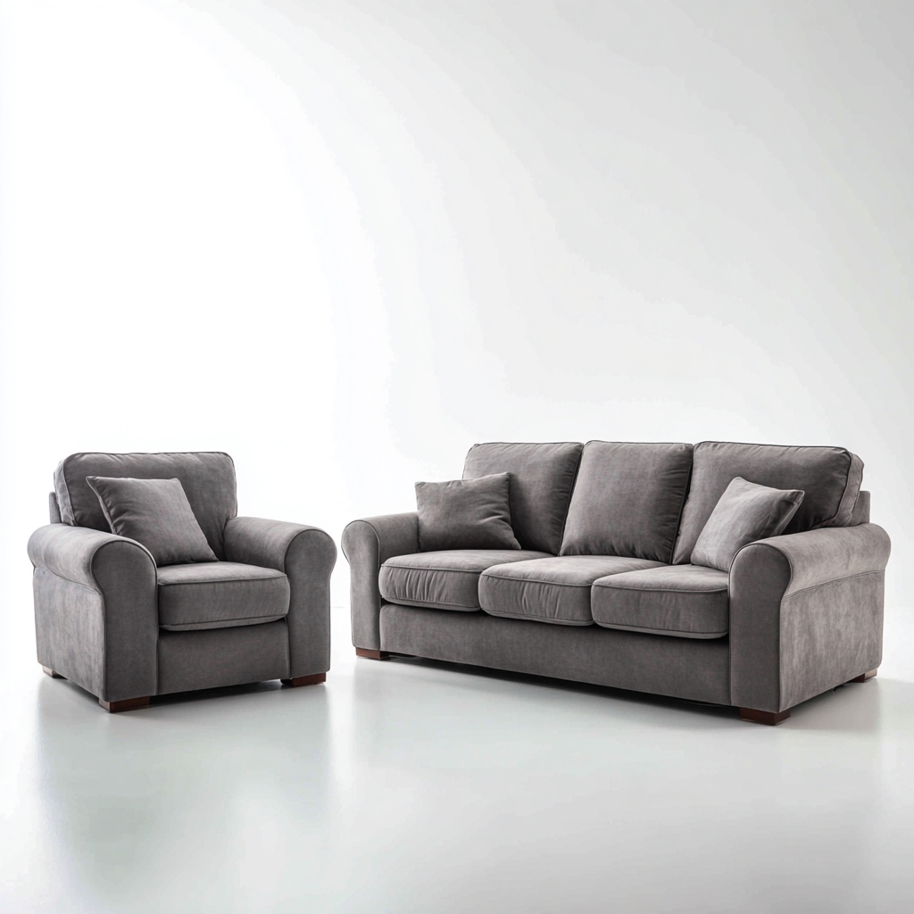 Ensemble de canapé-tissu-210x95x88 cm-gris-design contemporain-Dengetio