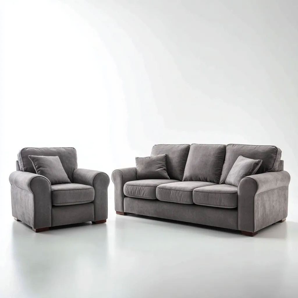 Ensemble de canapé-tissu-210x95x88 cm-gris-design contemporain-Dengetio