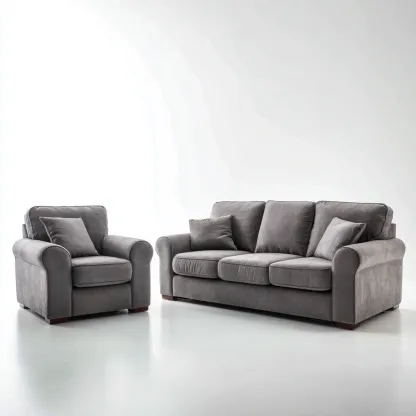 Ensemble de canapé-tissu-210x95x88 cm-gris-design contemporain-Dengetio