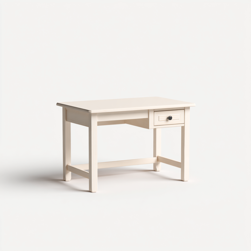 Bureau enfant-bois massif-MDF-104x54x71 cm-blanc-design classique minimaliste-Dengetio