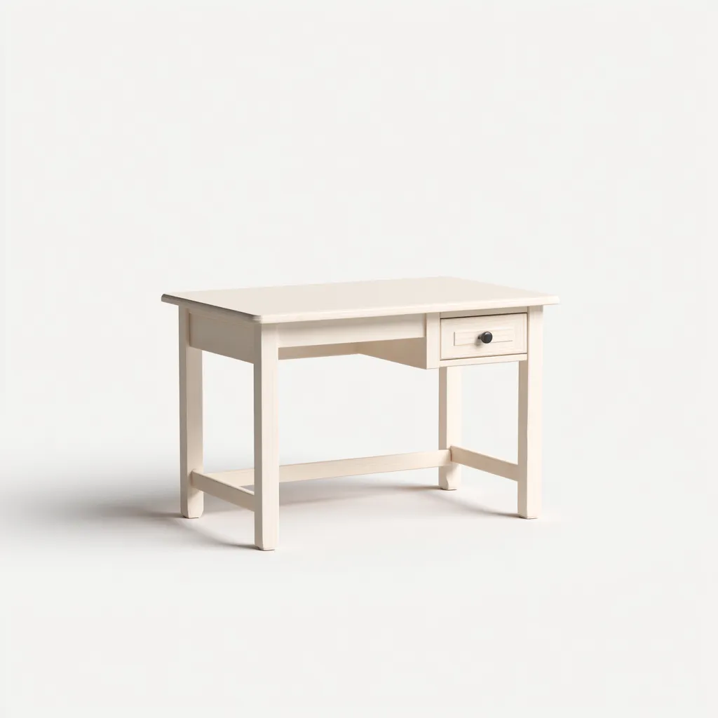 Bureau enfant-bois massif-MDF-104x54x71 cm-blanc-design classique minimaliste-Dengetio