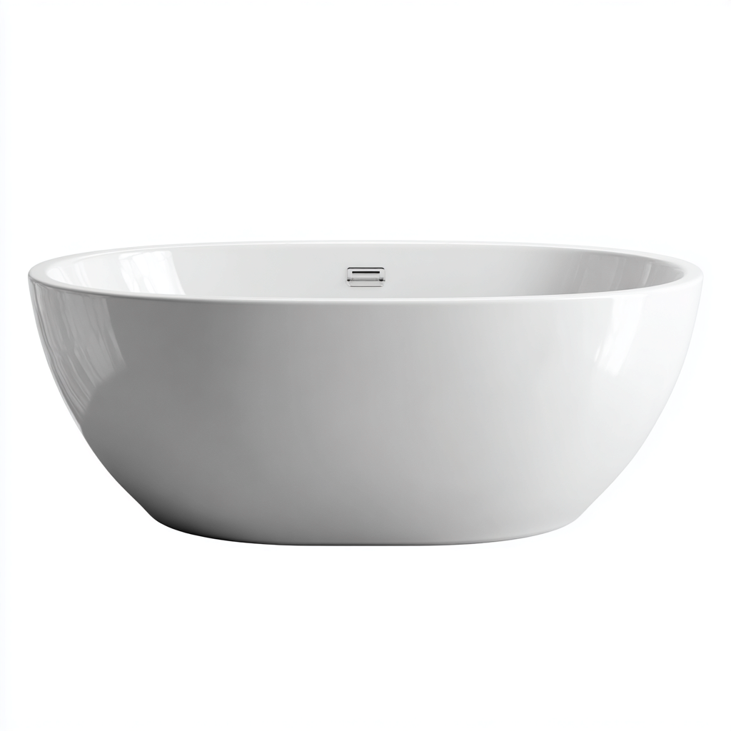 Baignoire-acrylique-165x75x54 cm-blanc-design minimaliste-Dengetio