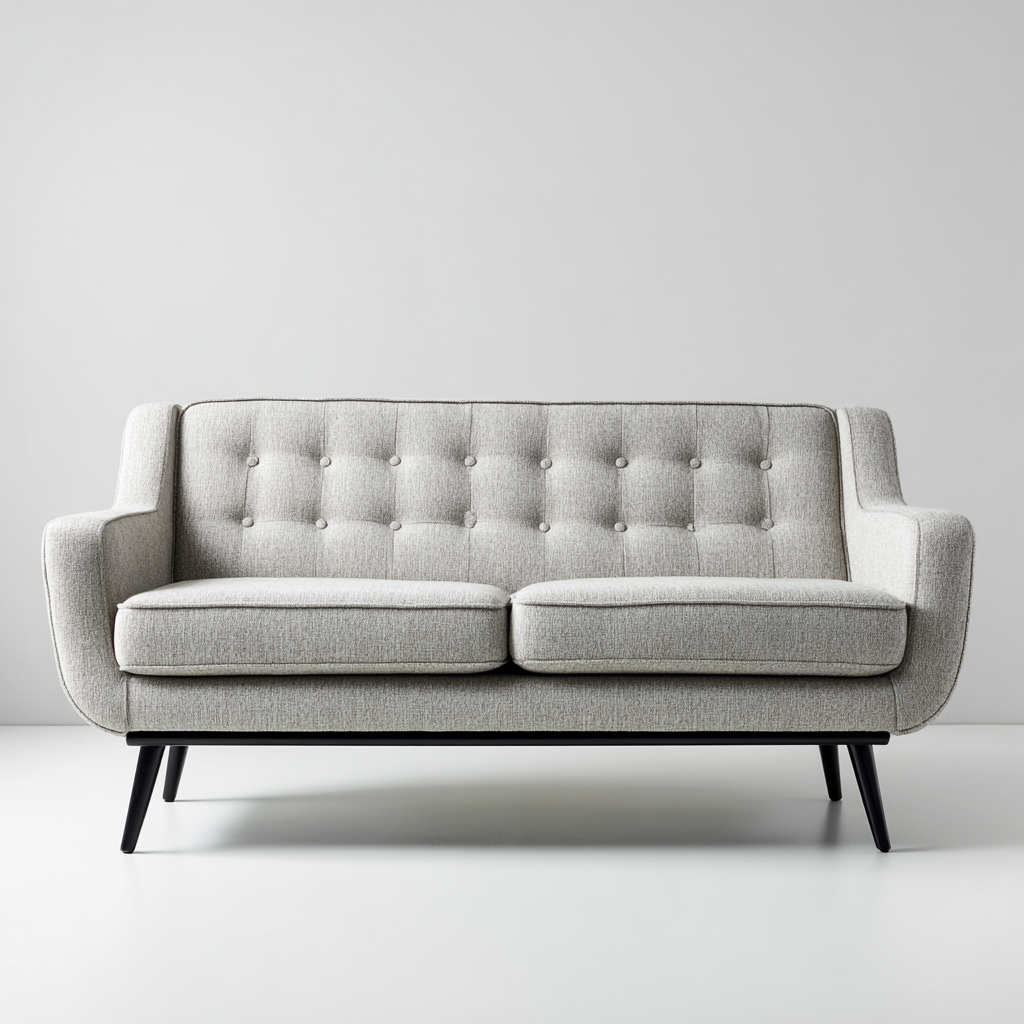 Canapé 2 places - tissu-métal - 167x93x85 cm - gris clair - style contemporain pour salon-Dengetio