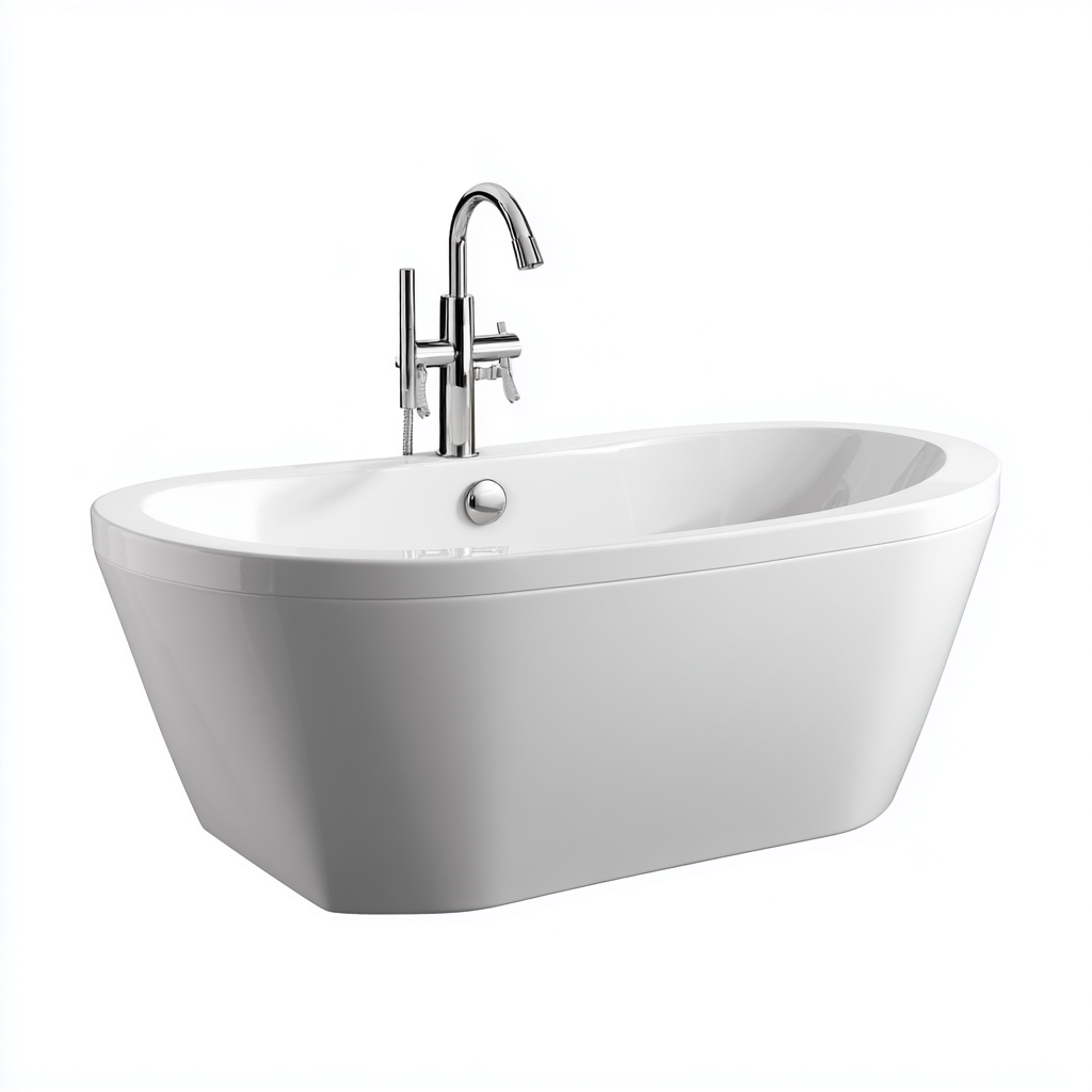 Baignoire-acrylique-171x81x58 cm-blanc-design contemporain-Dengetio