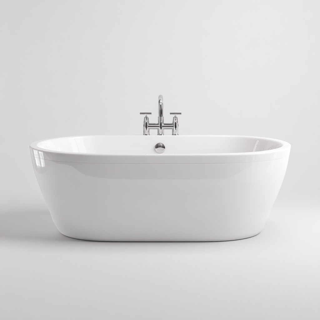 Baignoire-acrylique-166x76x55 cm-blanc-design moderne-Dengetio