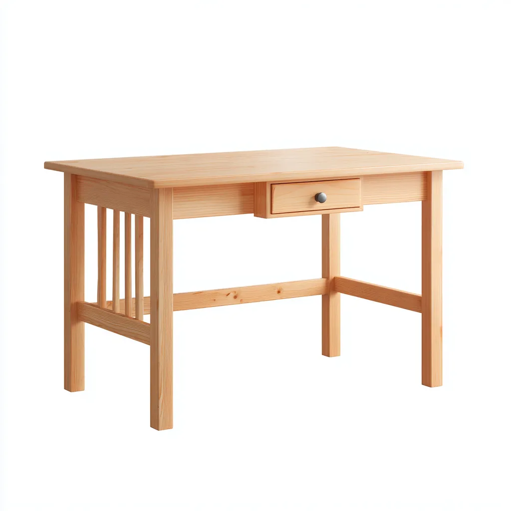 Bureau enfant-bois massif-110x57x73 cm-bois naturel-design classique fonctionnel-Dengetio