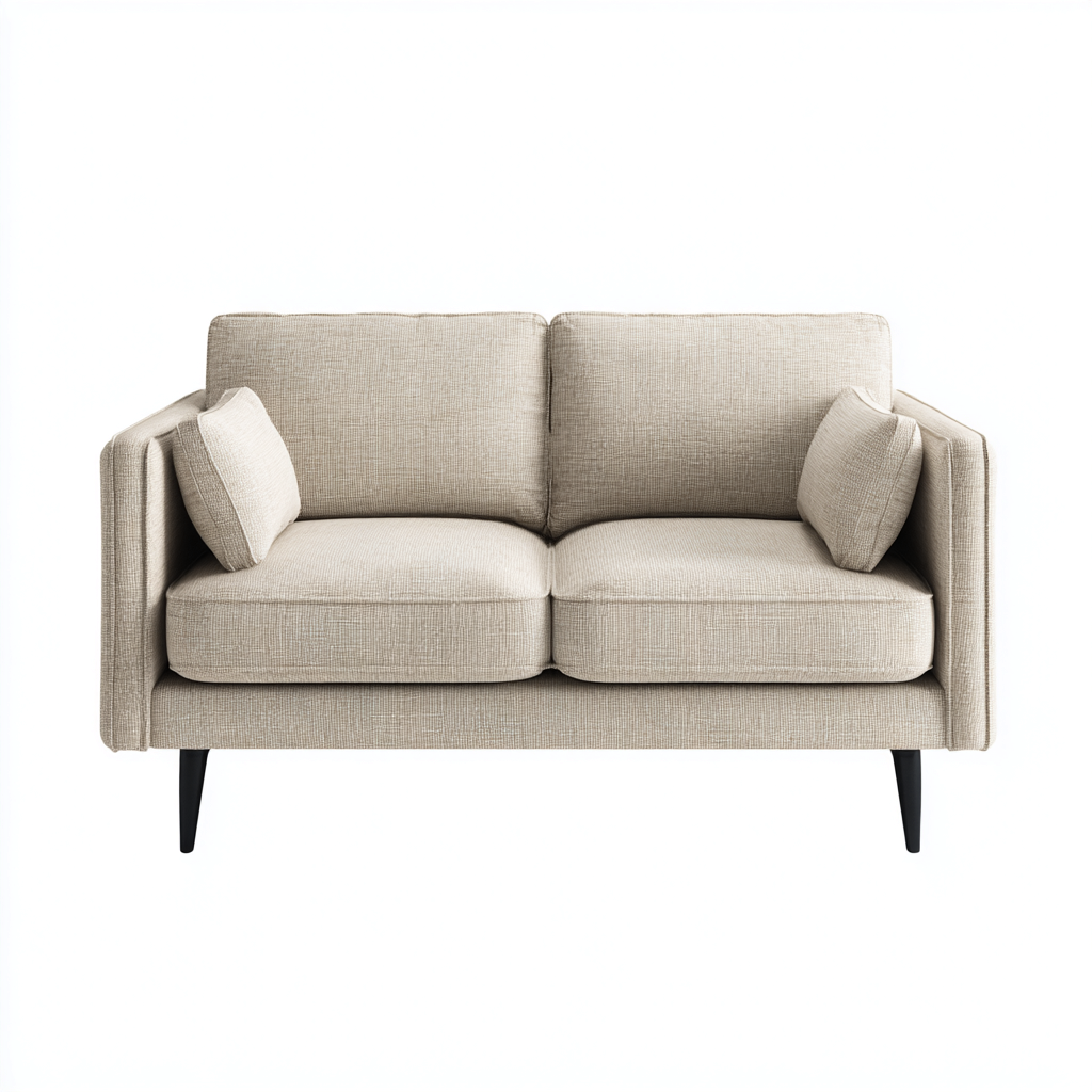 Canapé 2 places - tissu-métal - 165x92x84 cm - beige - style contemporain pour salon-Dengetio
