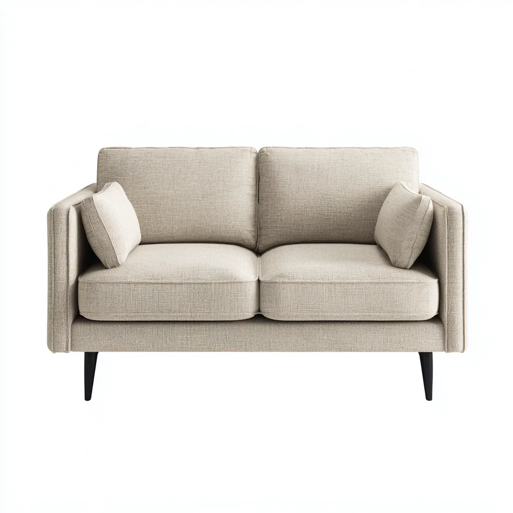 Canapé 2 places - tissu-métal - 165x92x84 cm - beige - style contemporain pour salon-Dengetio