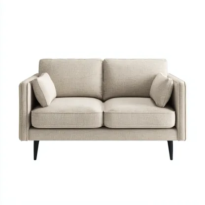 Canapé 2 places - tissu-métal - 165x92x84 cm - beige - style contemporain pour salon-Dengetio